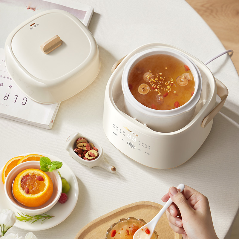 1L Mini Electric Stew Pot ជាមួយនឹងការរចនាចំណុចទាញប្រកបដោយភាពច្នៃប្រឌិត