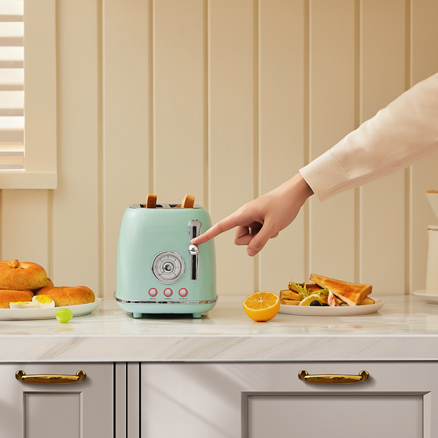 រចនាប័ទ្ម Retro 2 Slice Bread Toaster