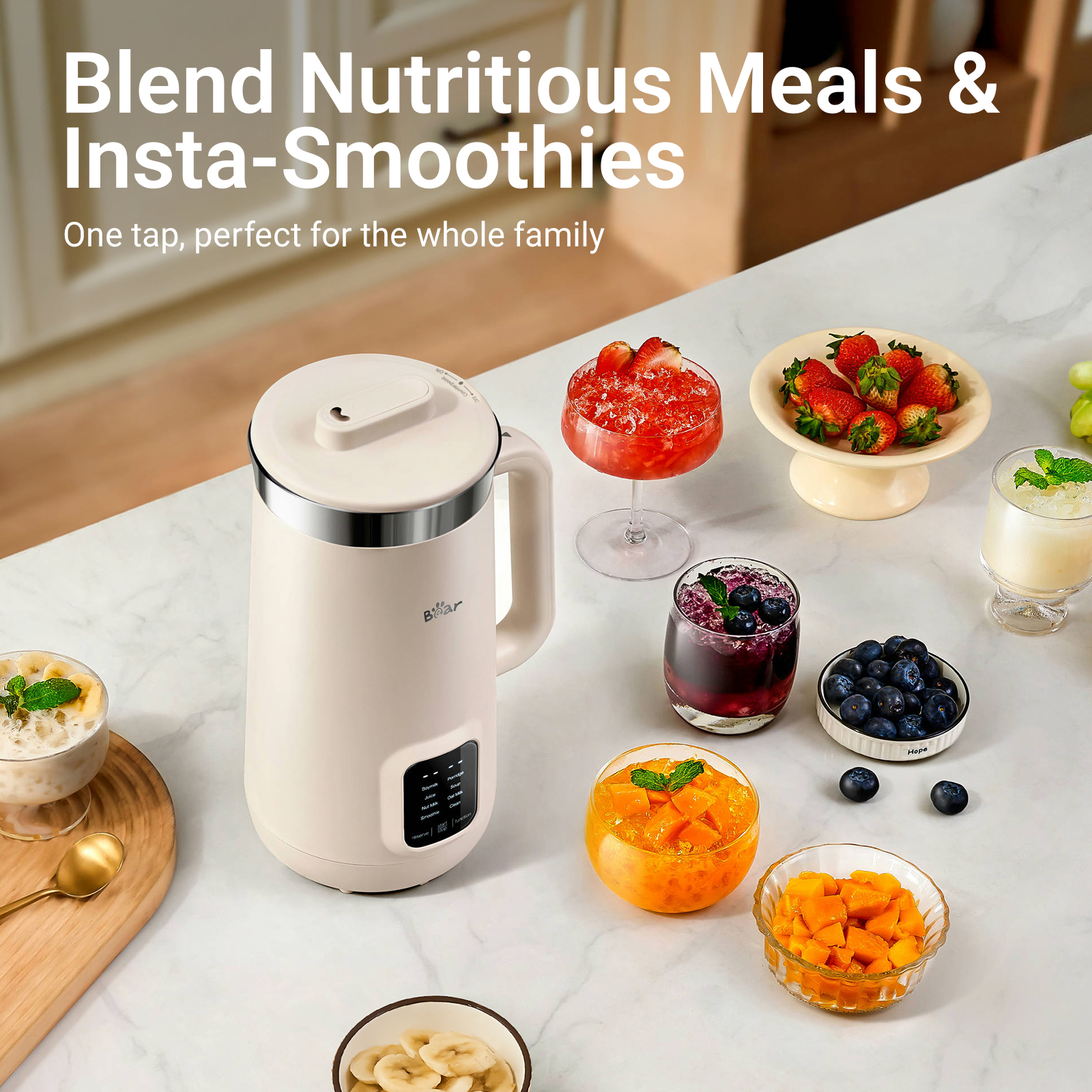 Bear ម៉ាស៊ីនផលិតទឹកដោះគោ 8 ក្នុង 1