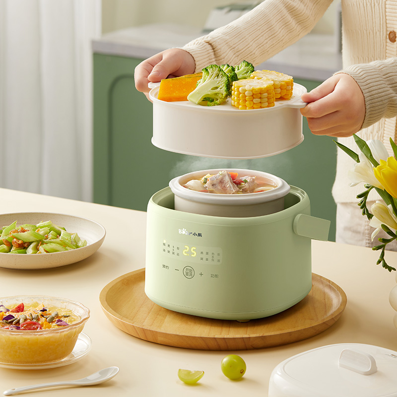 1L Mini Electric Stew Pot ជាមួយនឹងការរចនាចំណុចទាញប្រកបដោយភាពច្នៃប្រឌិត