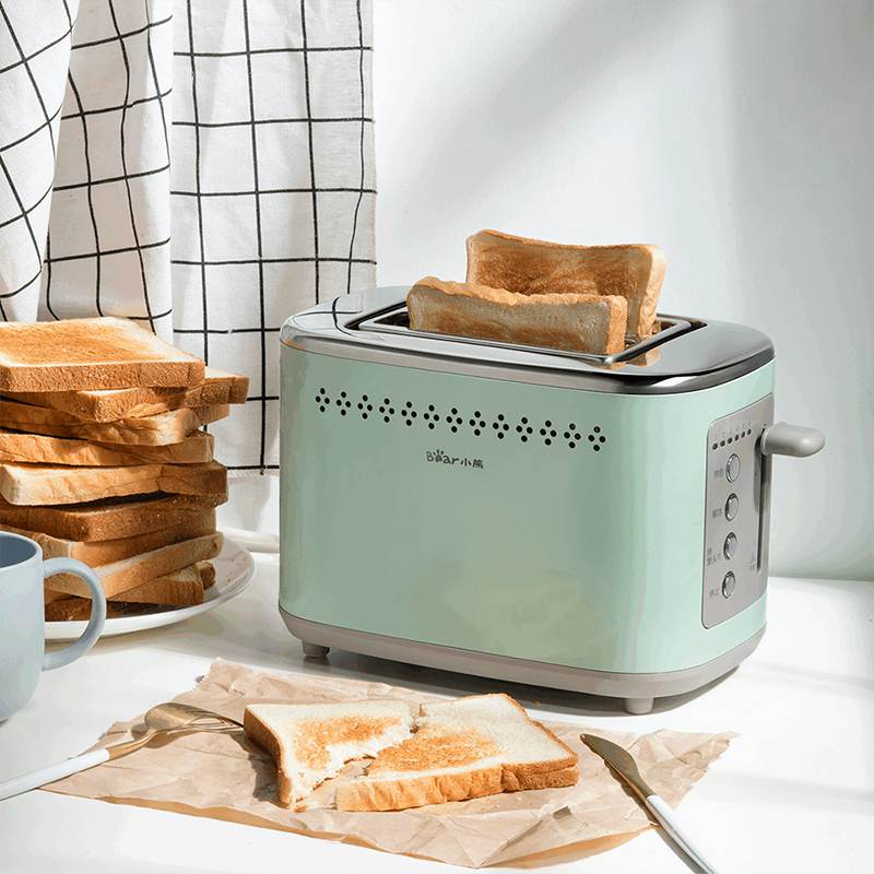 Retro Style 2 Slice Bread Toaster with Steel Housing